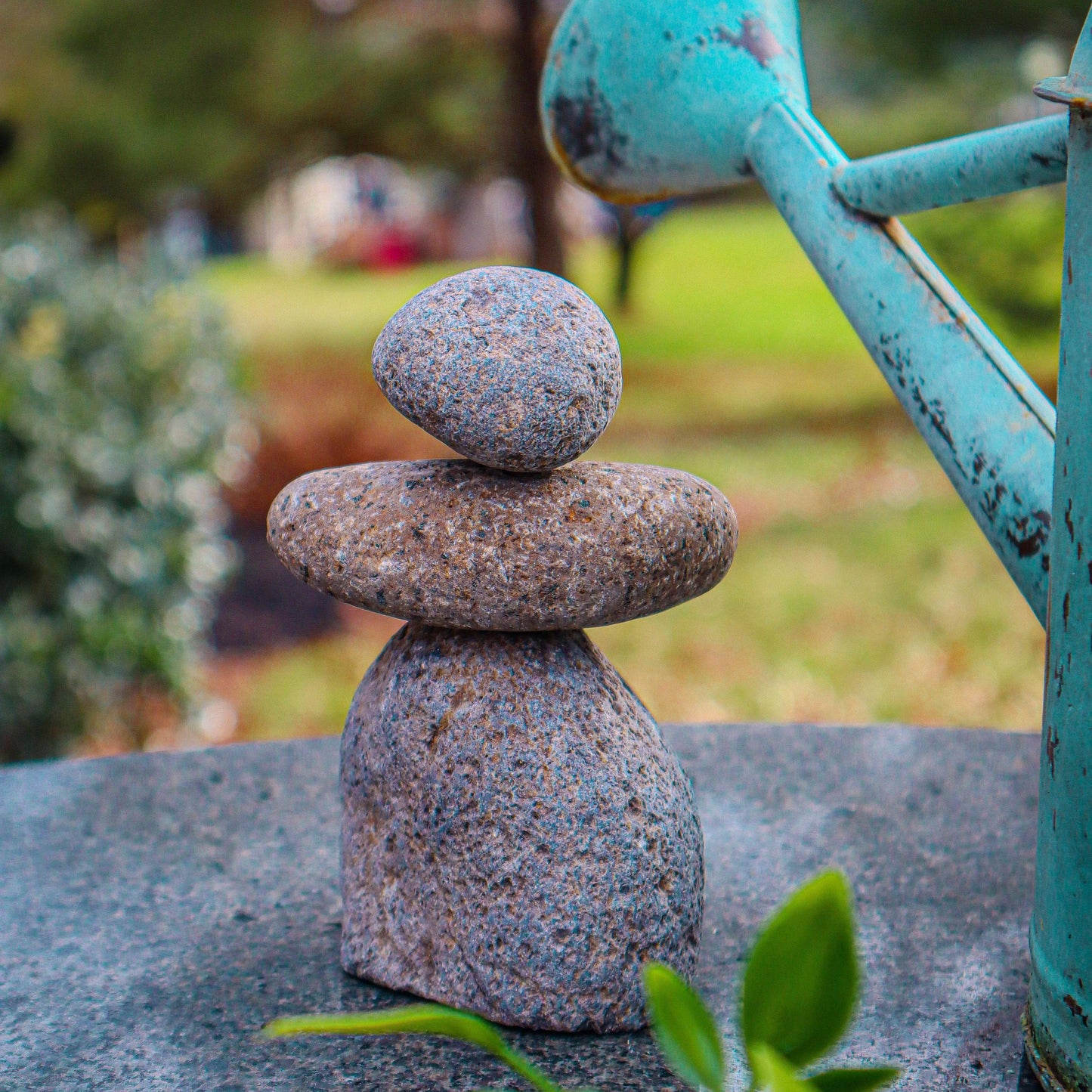 3 Stone Cairn Garden Statue