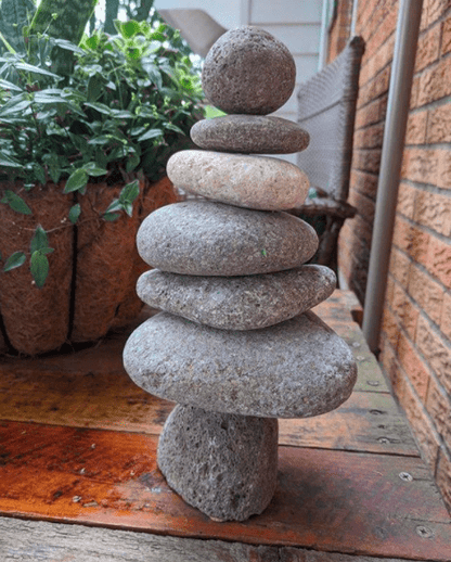 7-Stone Cairn Garden Statue