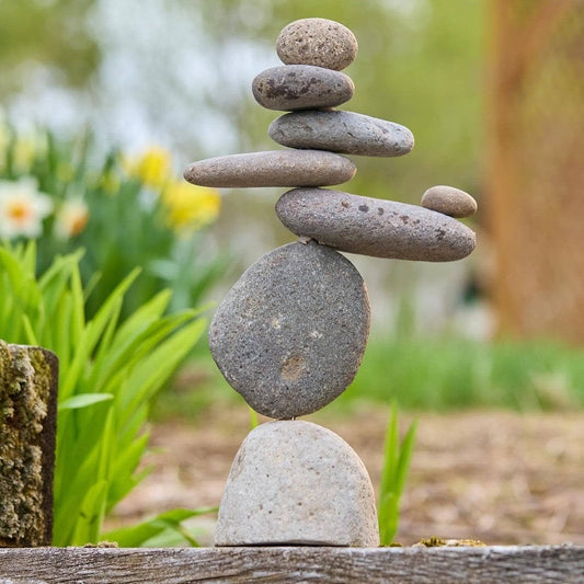 8 Stone Cairn Garden Statue