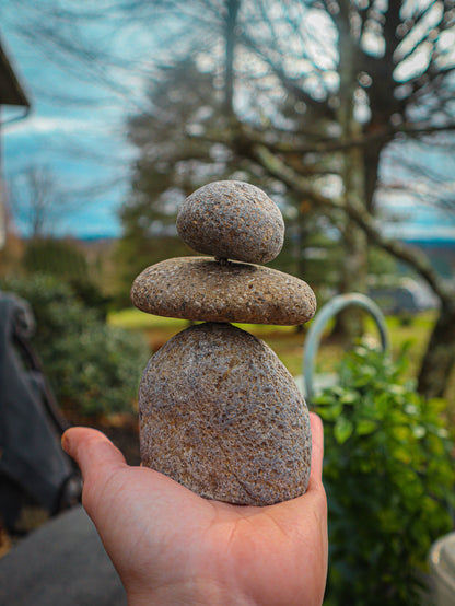 3 Stone Cairn Garden Statue