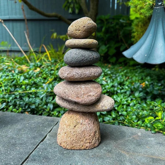 7-Stone Cairn Garden Statue