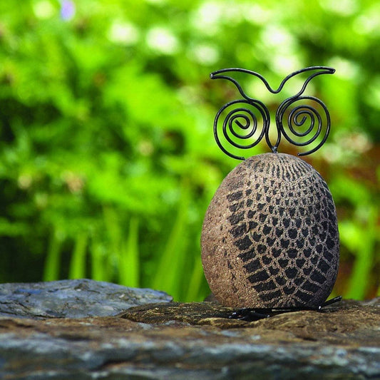 Stenciled Owl Garden Statue