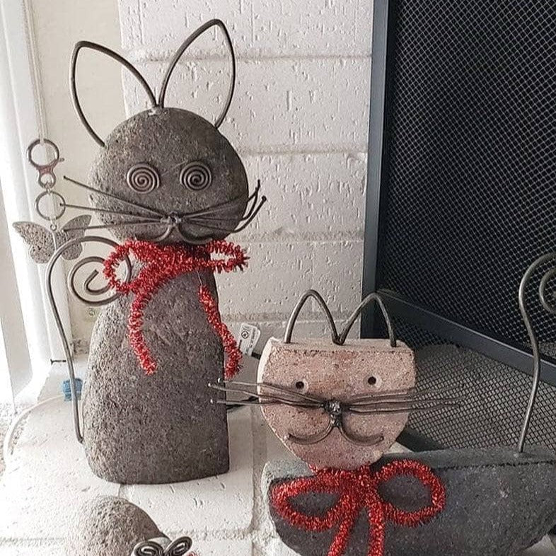 Whiskered Cat Garden Statue