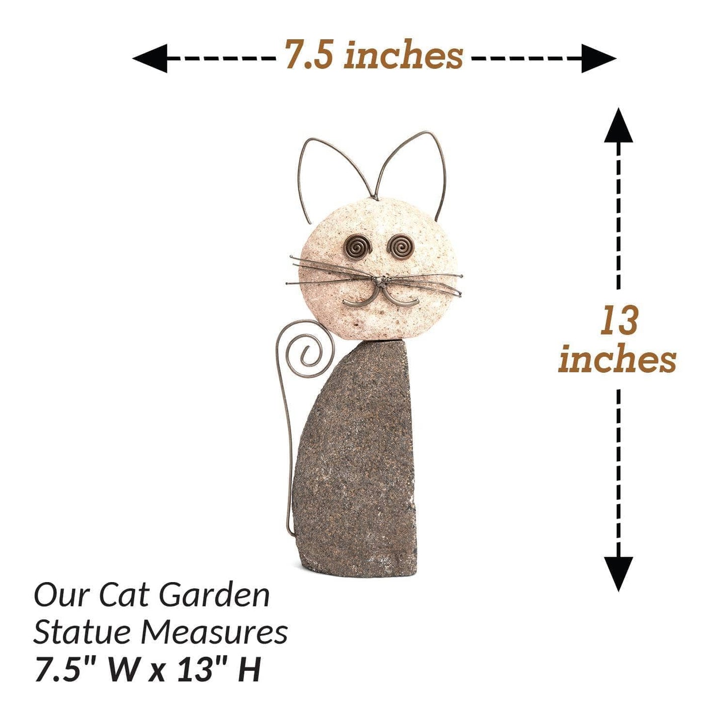 Whiskered Cat Garden Statue