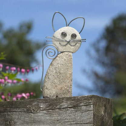 Whiskered Cat Garden Statue